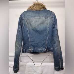 Vintage Abercrombie and Fitch Faux Fur Collar Denim Jacket